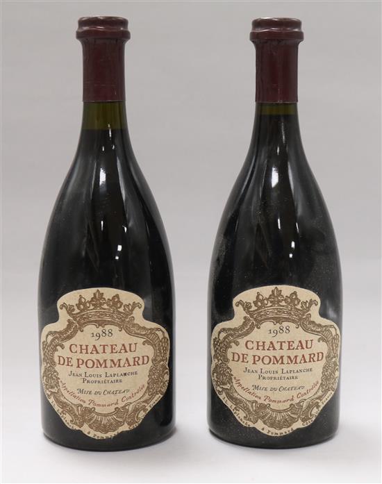 Two bottles of Chateau de Pommard, 1988